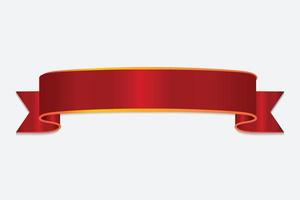 Red ribbon banner design vector