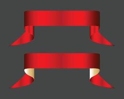 Modern Red Ribbon Set Vector Design.