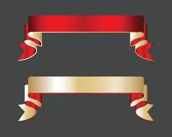 Modern Red Ribbon Set Vector Design.