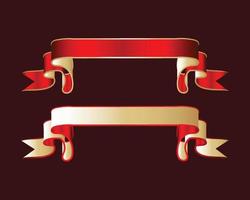 Modern Red Ribbon Set Vector Design.