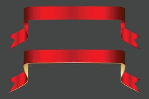 Modern Red Ribbon Set Vector Design.