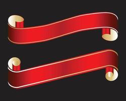 Modern Red Ribbon Set Vector Design.