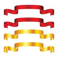 Modern Red Ribbon Set Vector Design.