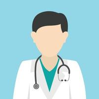 médico masculino avatar ocupación clipart icono vector en diseño plano