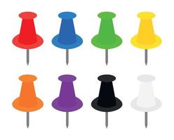 Animated Colorful Push Pin Board Icon Set Clipart Vector