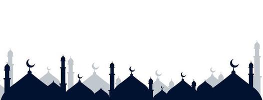 Mosque Silhouettes Islamic Banner Background Template Vector Illustration