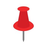animado rojo push pin tablero icono clipart vector