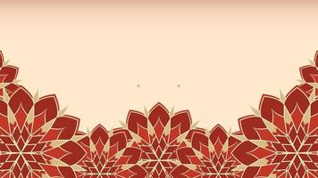 Islamic Banner Background Template Illustration with Red Flower Pattern Image vector