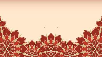 Islamic Banner Background Template Illustration with Red Flower Pattern Image vector