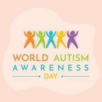 Colorful background of world autism day vector