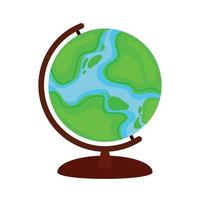 Animated Globe World Map School Cartoon Clipart Icon Vector in Flat Design