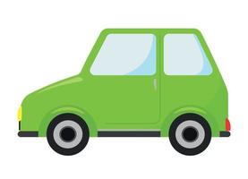 icono de coche verde clipart en dibujos animados png vector plano