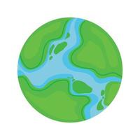 Cartoon Earth Planet Icon Clipart Hand Drawn in Animated Vector