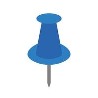 Blue Flat Push Pin Board Icon Clipart Vector
