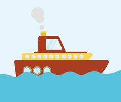 Cruise icon set ship vector in flat vector