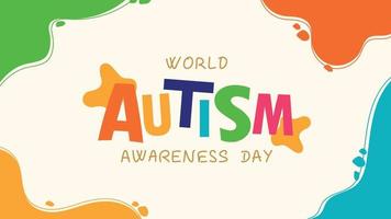 plantilla de fondo de banner del día mundial de concienciación sobre el autismo de dibujo a mano en diseño gráfico animado de ilustración vectorial vector