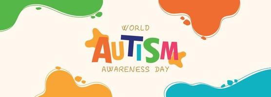 plantilla de fondo de banner del día mundial de concienciación sobre el autismo de dibujo a mano en diseño gráfico animado de ilustración vectorial vector