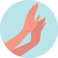 Hand gesture to stop violence. Circle .vector flat illustration. vector