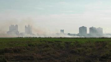 open branden op het platteland. video