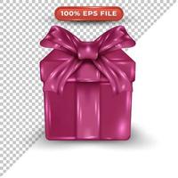 Purple 3d gift box special valentine vector