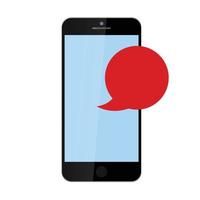 Smartphone and red info icon. Colored icon.design for web UI, mobile upp, banner, poster. Flat vector illustration