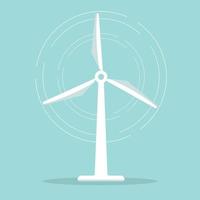 Wind turbine icon. Flat design style. Windmill silhouette. Simple icon. Modern flat icon in stylish colors. Web site page and mobile app design element. vector