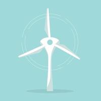 Wind turbine icon. Flat design style. Windmill silhouette. Simple icon. Modern flat icon in stylish colors. Web site page and mobile app design element. vector