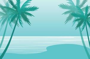 Beach and palm trees vector