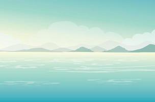 Beach in summer day vector