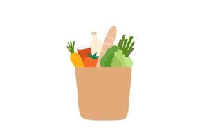 Grocery bag isolated vector