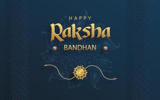 Happy Raksha Bandhan, the Indian festival, with rakhi elements and crystal on color background vector