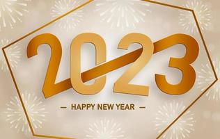 Happy New Year 2023, festive pattern with Christmas balls and snowflakes concept on color background vector