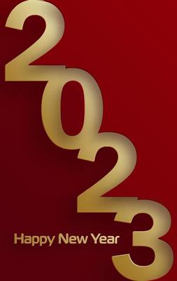 Happy New Year 2023, festive pattern on color background