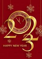 Happy New Year 2023, festive pattern with Christmas balls and snowflakes concept on color background vector