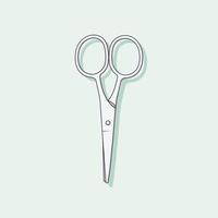 Stainless Steel Scissors Vector Icon Illustration with Outline for Design Element, Clip Art, Web, Landing page, Sticker, Banner. Flat Cartoon Style