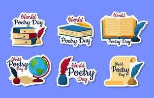 Poetry Day Sticker vector