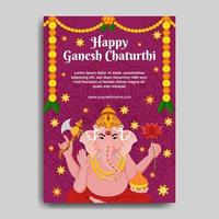 cartel de la festividad de ganesh chaturthi vector