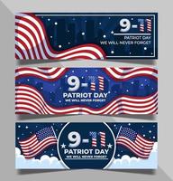 9 11 Banner Template Set vector