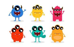 Collection of Cute Colorful Monsters vector