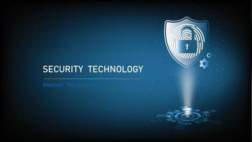 un candado con un icono de ojo de cerradura en la seguridad de la información personal representa una idea de datos cibernéticos o privacidad de datos. tecnología de banda ancha azul abstracta. vector