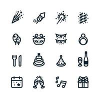 Celebration and Party icons with White Background vector