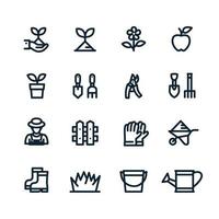 Gardening icons with White Background