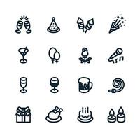 Party and Celebration icons with White Background vector