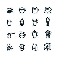iconos de café con fondo blanco vector