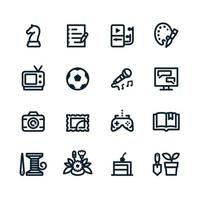 Hobbies Icons with White Background vector