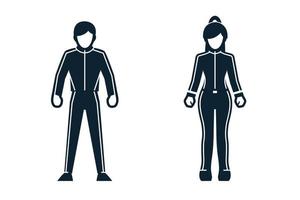 Sport Player, People and Clothing icons with White Background vector