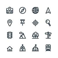 Map and location icons with White Background vector