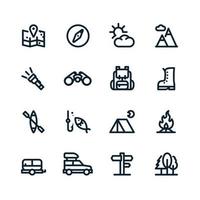 Camping icons with White Background vector