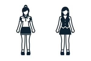 People, Women, Fashion, Clothing icons with White Background vector