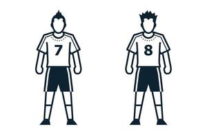 jugador de fútbol, personas e íconos de ropa con fondo blanco vector